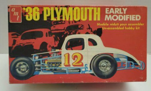 AMT T165 1:25 1936 Plymouth Early Modified Dirt Car Model Kit