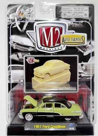 M2 Machines 31500 1:64 Auto-Thentics Green/Black 1951 Ford Crestliner Diecast