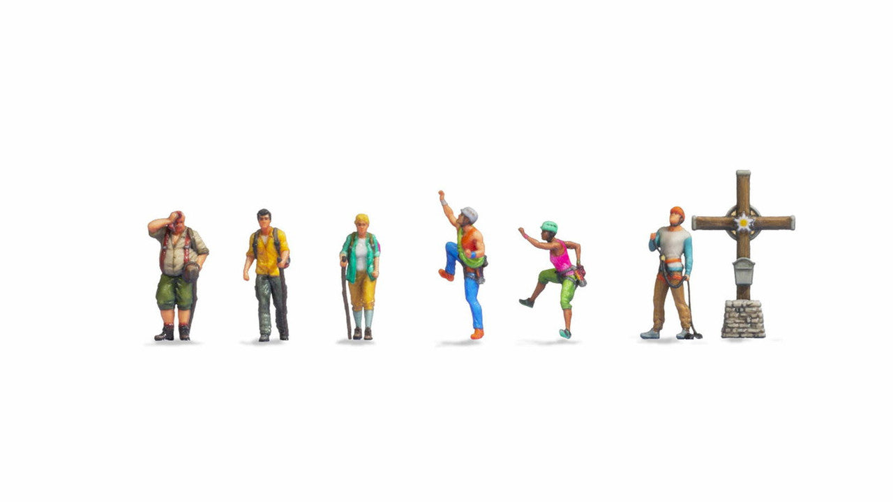 Noch 35820 N Mountain Hikers with Cross Color 3D Print Figure (Set of 7)