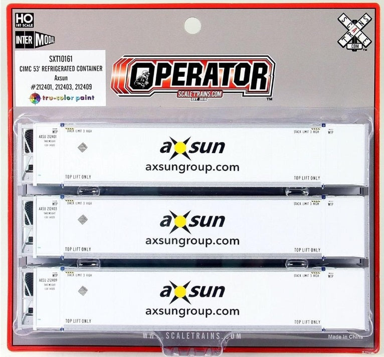 Scale Trains SXT10161 HO Axsun CIMC 53'' Refrigerated Container (Pack of 3)