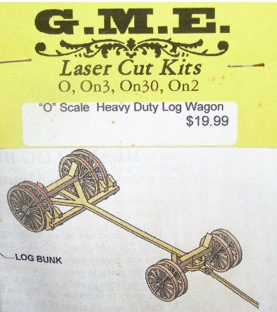 G. M. E. O/On3/On30/On2 Laser Cut Log Wagon Building Kit