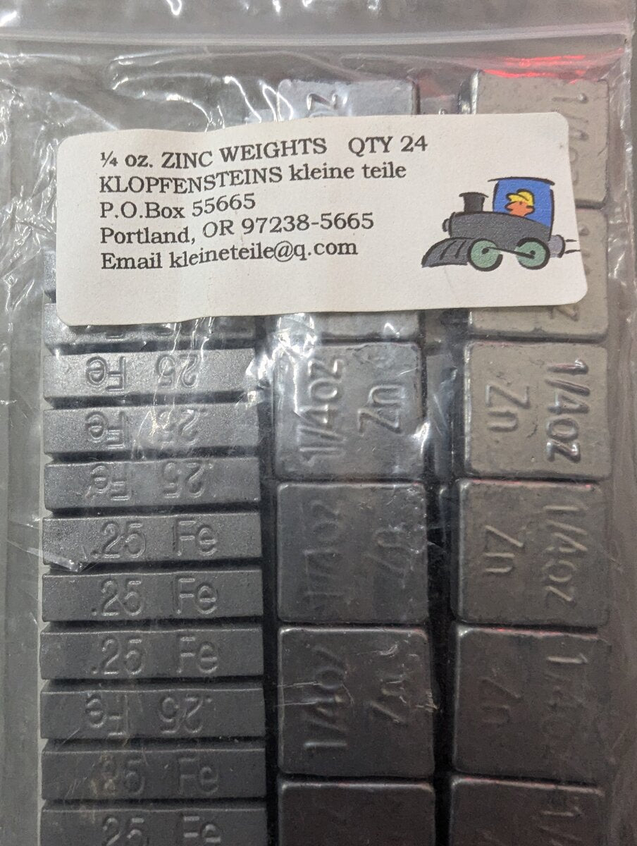 Acme 24 Klopfensteins 1/4oz Zinc Weights w/.25 Weights (24 Pack+12 Pack)