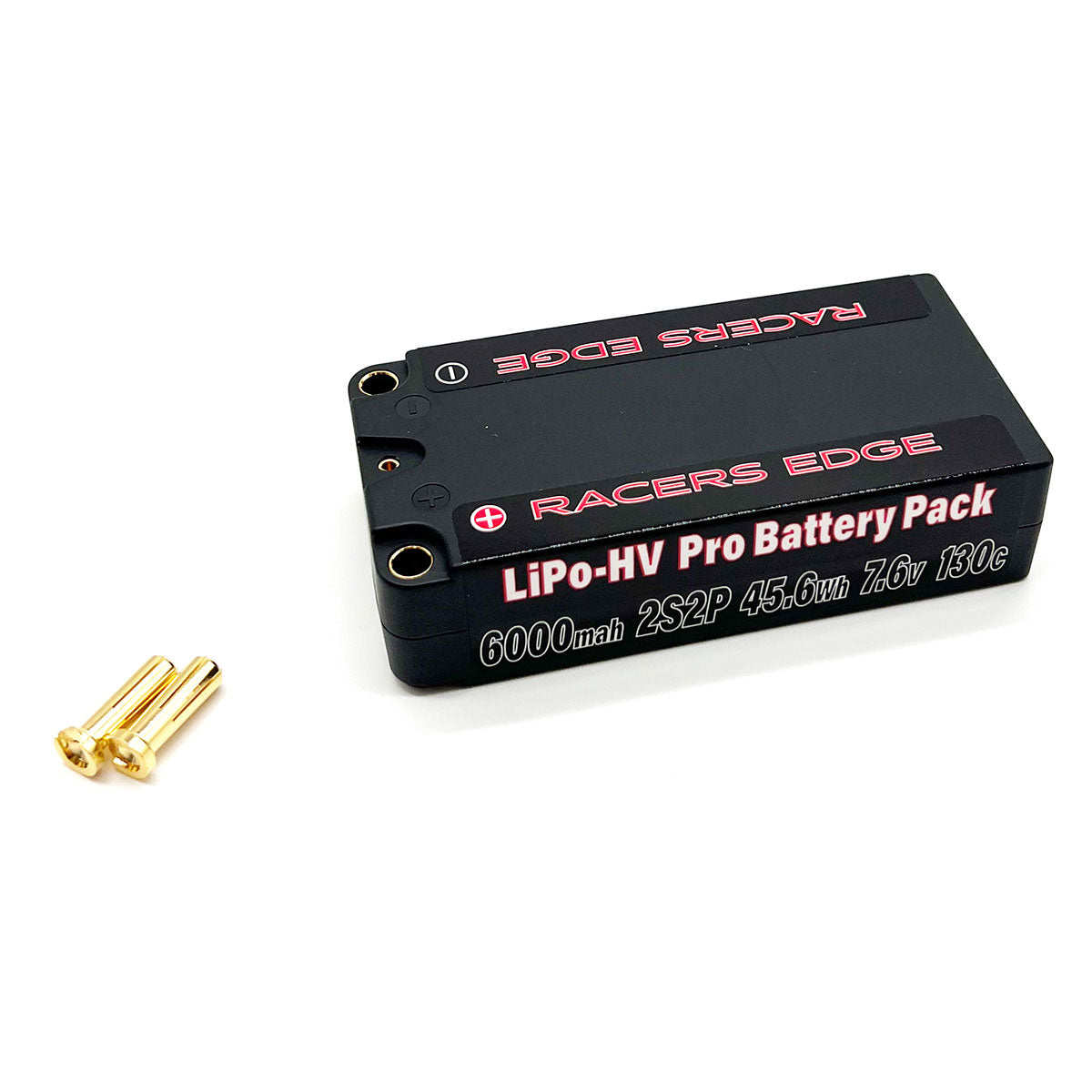 Racers Edge PROLP60002S130 6000mAh 2S 7.6V 130C Shorty Hard Case Lipo w/Bullet