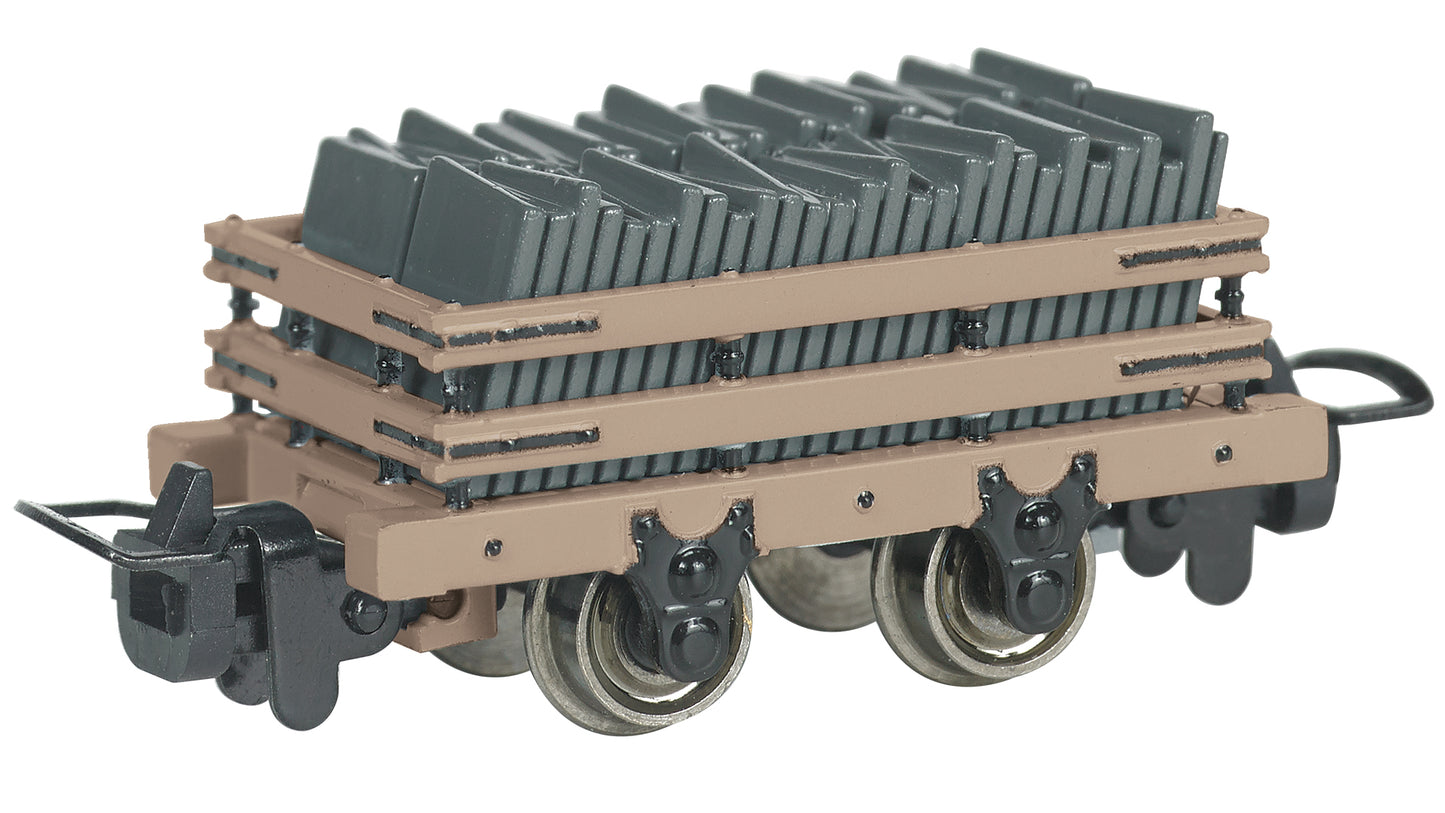 Bachmann 77315 HOn30 Narrow Gauge Thomas & Friends Tan Slate Wagon with Load