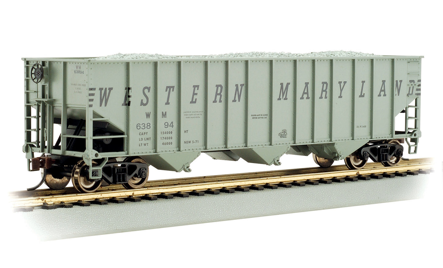 Bachmann 18748 HO Western Maryland Bethlehem Steel 100 Ton 3 Bay Hopper #63894