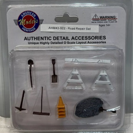 American Heritage 43-922 O Scale Road Repair Set Layout Accessories