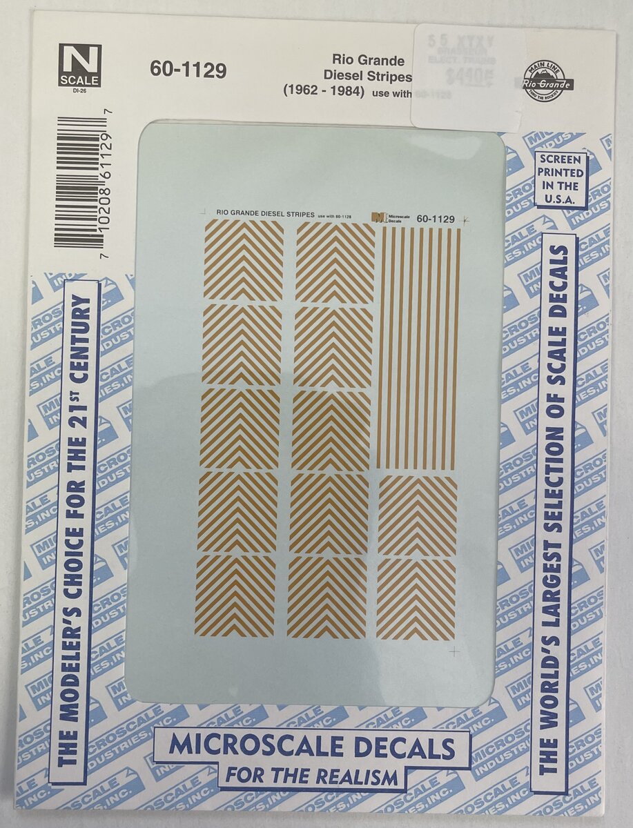 Microscale 60-1129 N Rio Grande Diesel Stripes (1962-1984) Decals