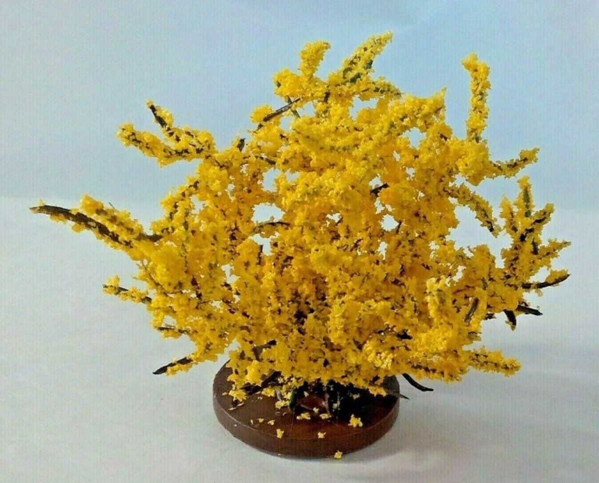 Creative Accents CA0240 Z Scale Small Spring Bloom Forsythia Bush (Set of 3)