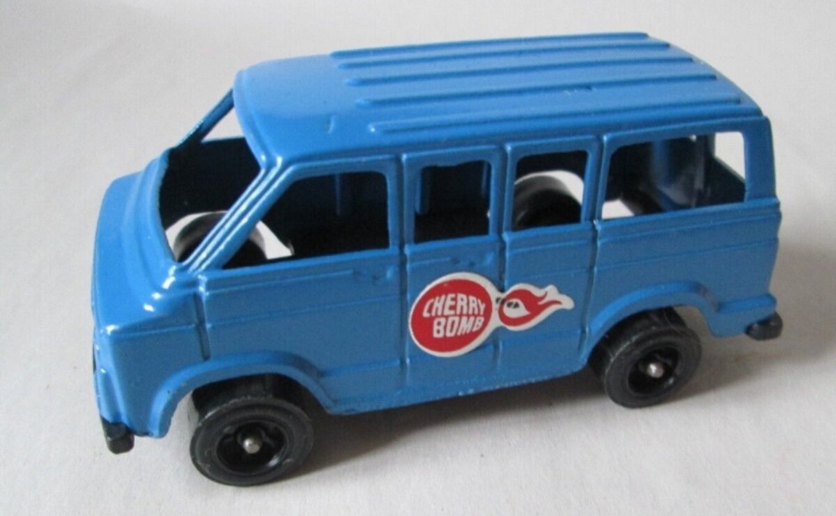 Tootsietoy 1250 Blue Dodge Van Cherry Bomb Tiny Toughs Diecast&Durable Plastic