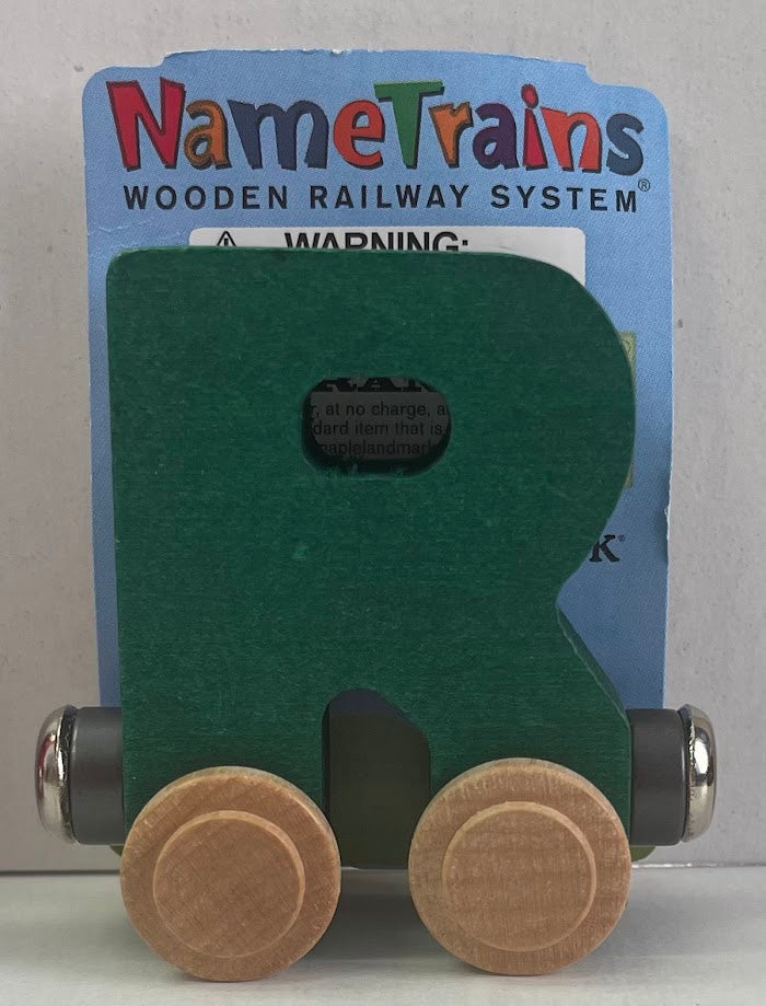 Maple Landmark Inc. 100184 NameTrains "R" Green Wooden Letter Car