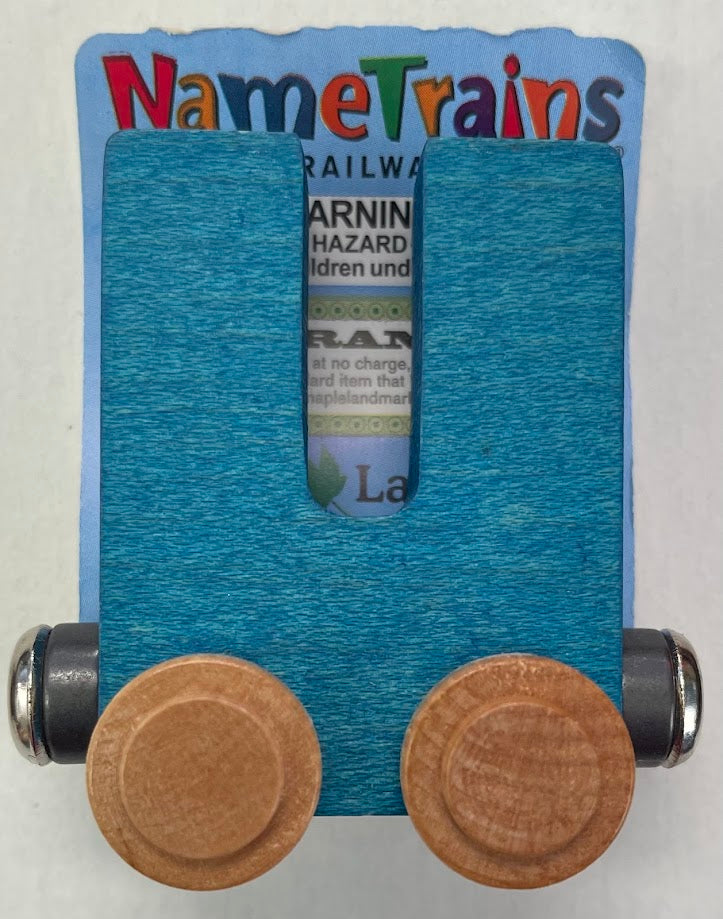 Maple Landmark Inc. 100214 NameTrains "U" Blue Wooden Letter Car