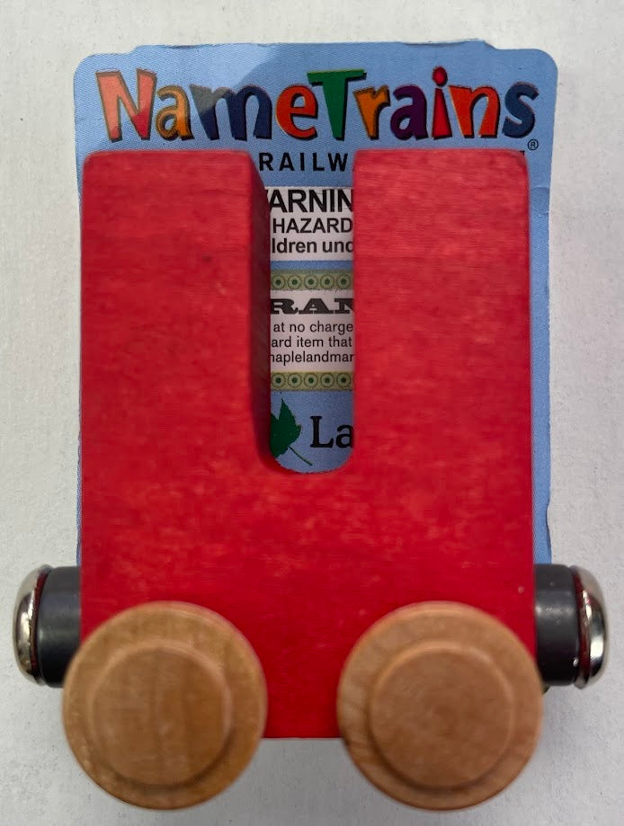 Maple Landmark Inc. 100214 NameTrains "U" Red Wooden Letter Car