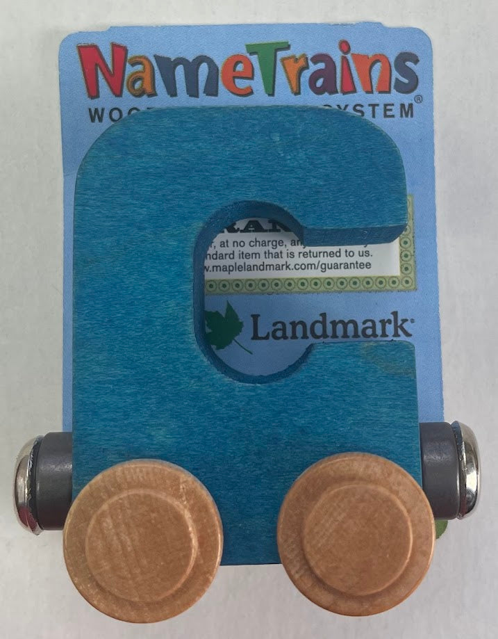 Maple Landmark Inc. 100030 NameTrains "C" Blue Wooden Letter Car