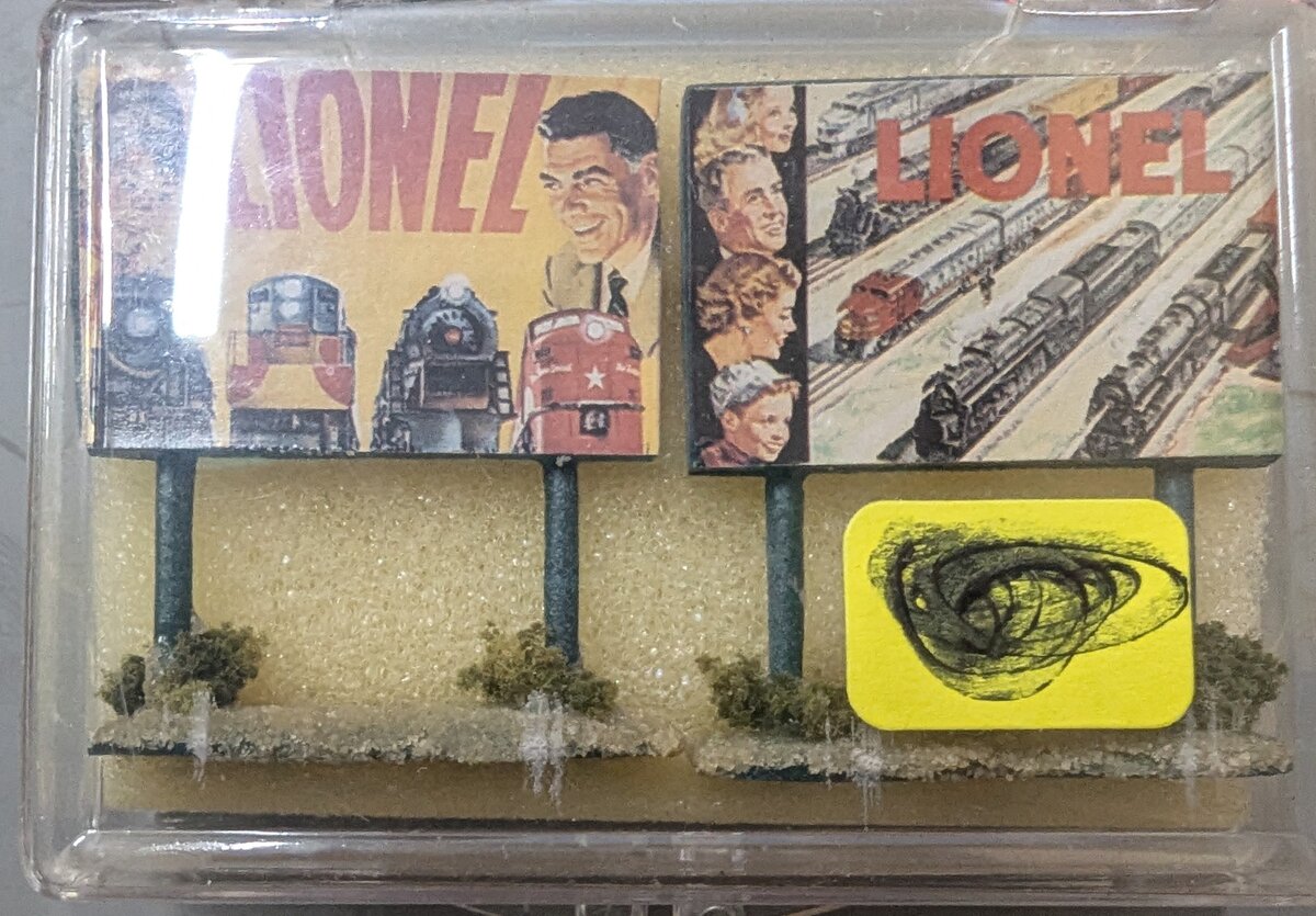 Santanas Miniatures 257 O Scale Metal Billboards w/Lionel Catalog Covers (2)