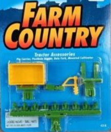 Ertl 4318 S Tractor Accessories Pig Carrier/Posthole Digger/Bale Fork