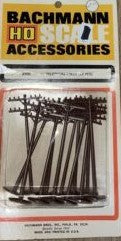 Bachmann 42-2200 HO Railroad Accessories Telephone Poles (Set of 12)