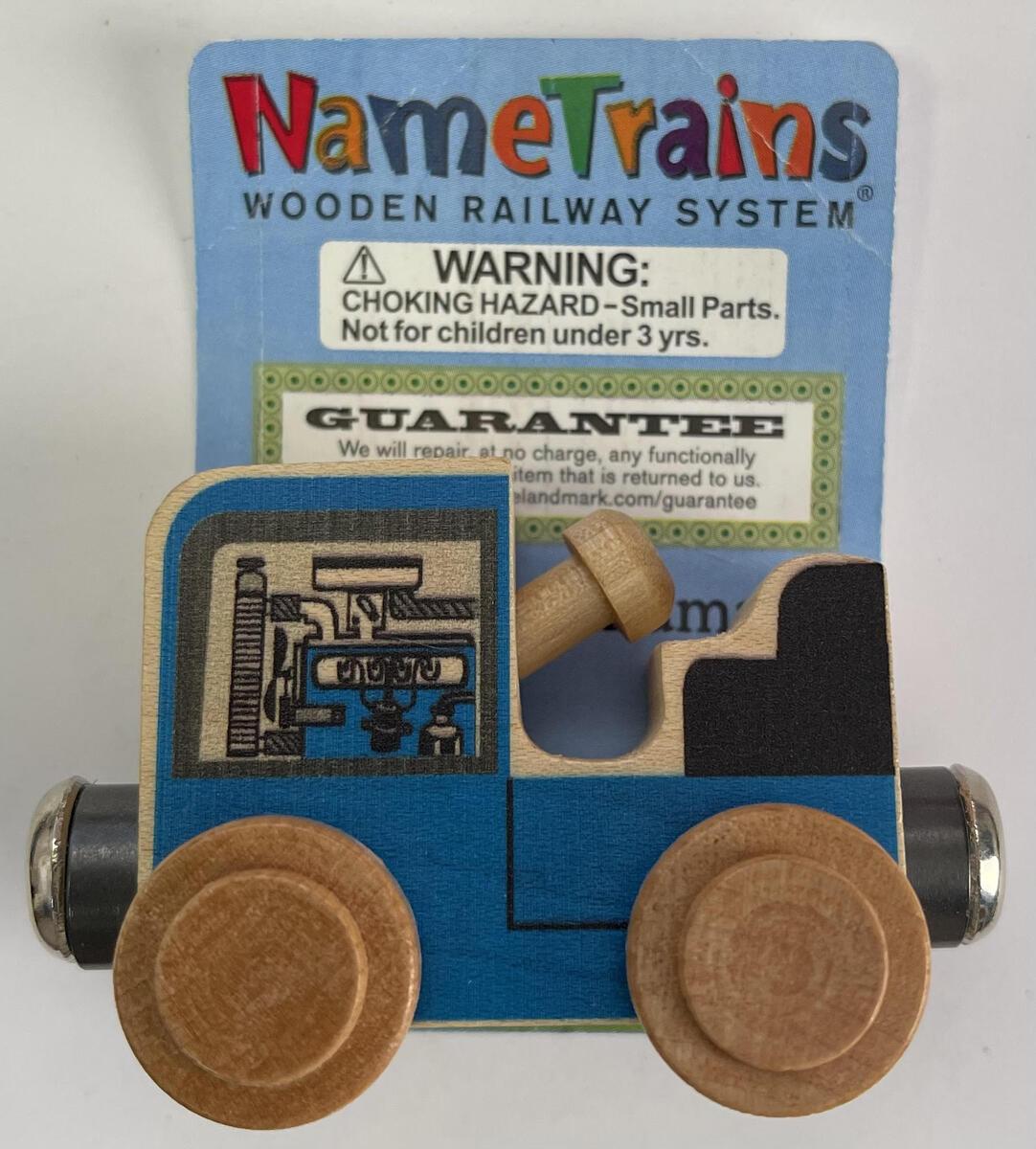 Maple Landmark Inc. 10256 NameTrains Blue Tractor Wooden Train Car