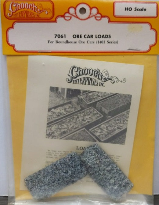 Chooch Enterprises Inc 7061 HO Gray Ore Car Loads for #1401 Roundhouse Ore Car