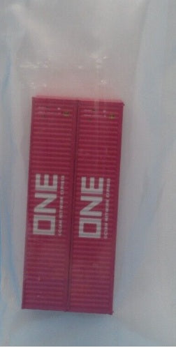 Kato 80055E N Magenta 40' Magnetic Intermodal Container ONE (Pack of 2)