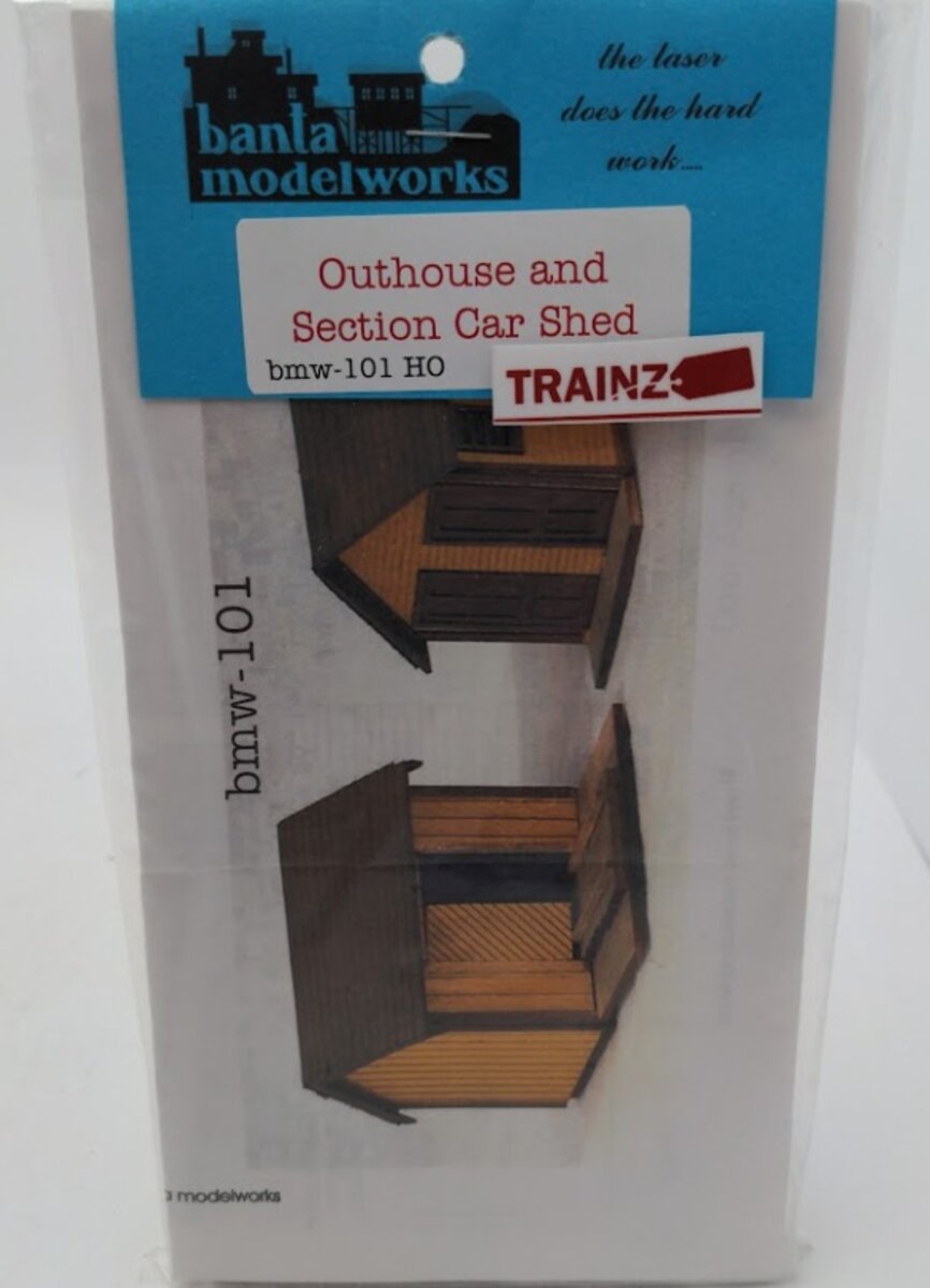 Banta Model Works bmw-101 HO Outhouse Section & Car Shed Laser Cut Basswood Kit