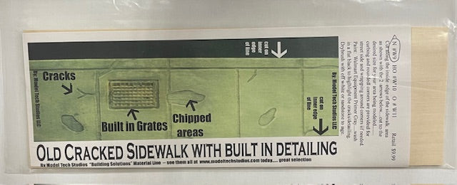 Model Tech Studios W9 N Old Cracked Sidewalk with Built In Detailing