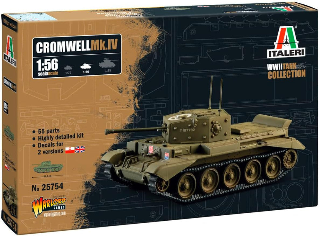 Italeri 25754 1:56 Cromwell Mk. IV Tank Plastic Model Kit