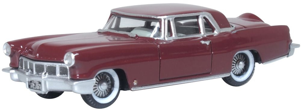 Oxford Diecast 87LC56005 HO Dark Red 1956 Continental MkII Car