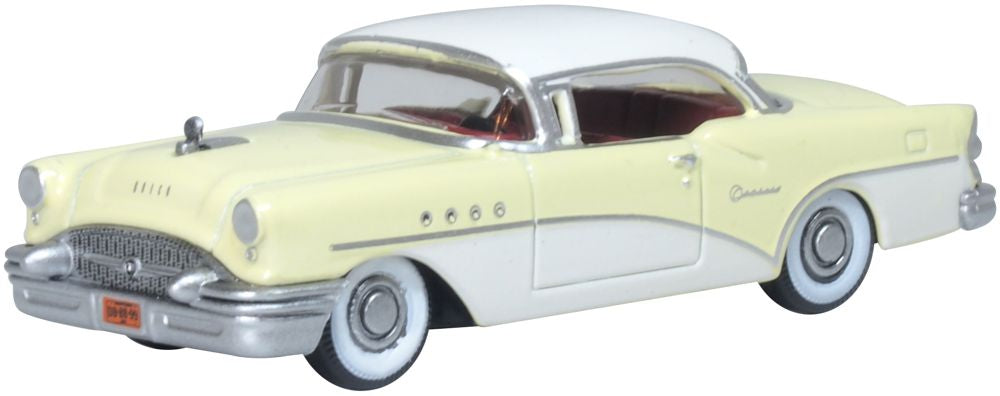 Oxford Diecast 87BC55008 HO Condor Yellow / Dover White 1955 Buick Century Car