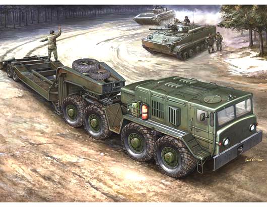 Trumpeter 00212 1:35 MAZ-537G Late Prod Type Truck w/Semitrailer Plastic Kit