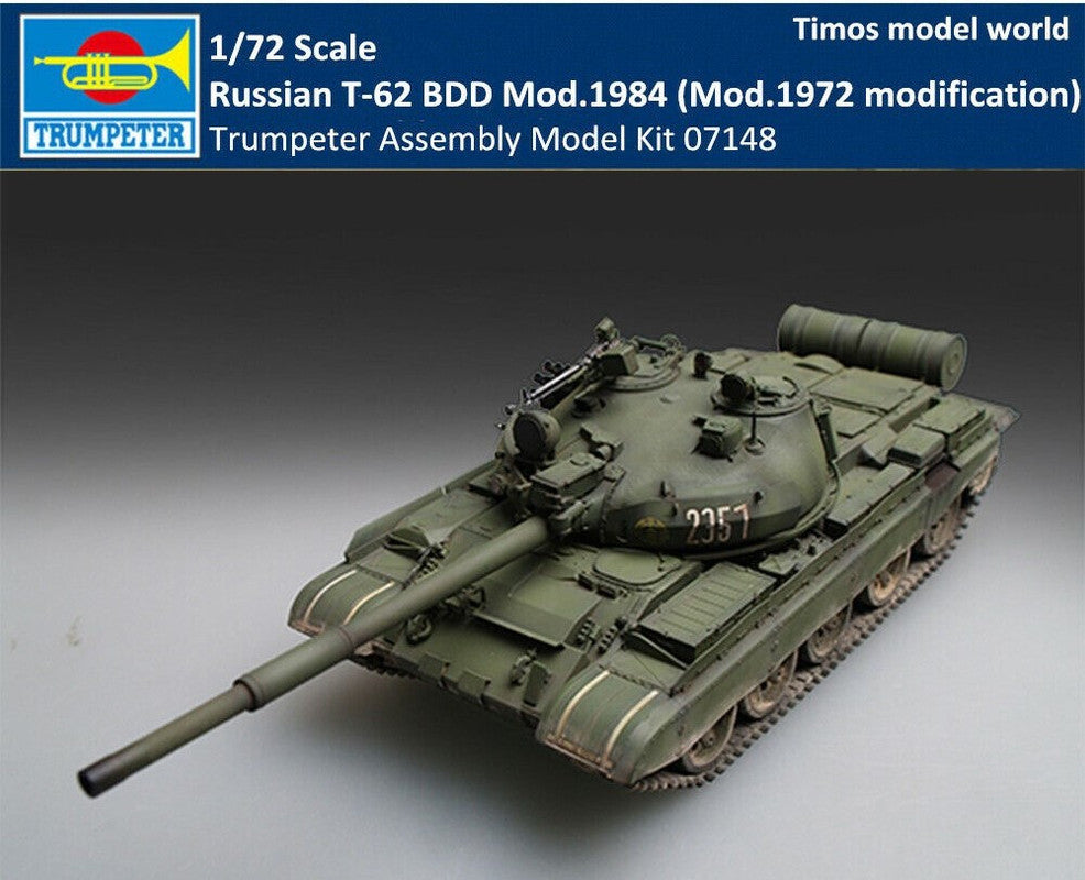 Trumpeter 07148 1:72 Russian T-62 BDD Mod. 1984 Mod.1972 Modification Tank Kit