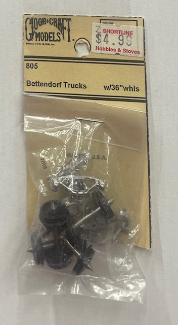 Gloor Craft 805 HO Bettendorf Trucks with 36" Wheels