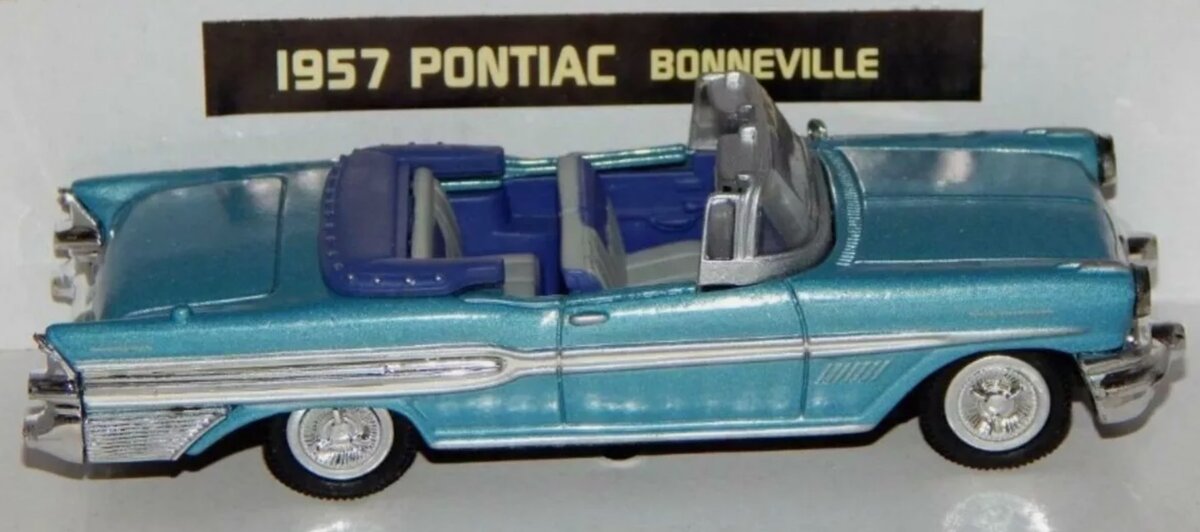 K-Line 48007 1:43 Kruiser Blue&Blue 1957 Pontiac Bonneville Convertible DieCast