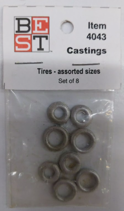 BEST 4043 Assorted Sizes Tires Castings (Set of 8)