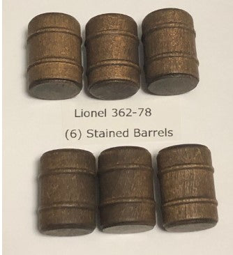 Lionel 376278 O Scale Wooden Barrels (6 Pack)