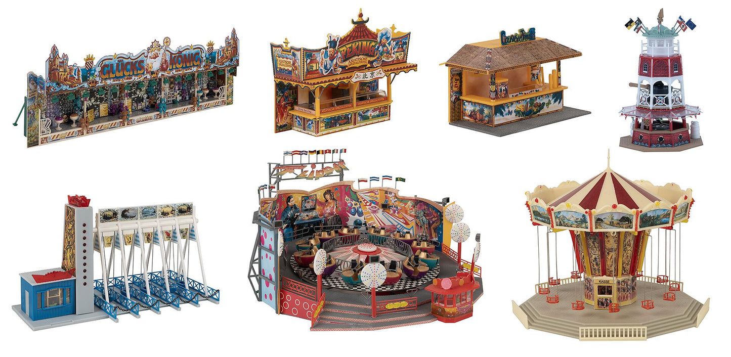 Faller 140460 HO Funfair Fun Building Kit (Set of 7)