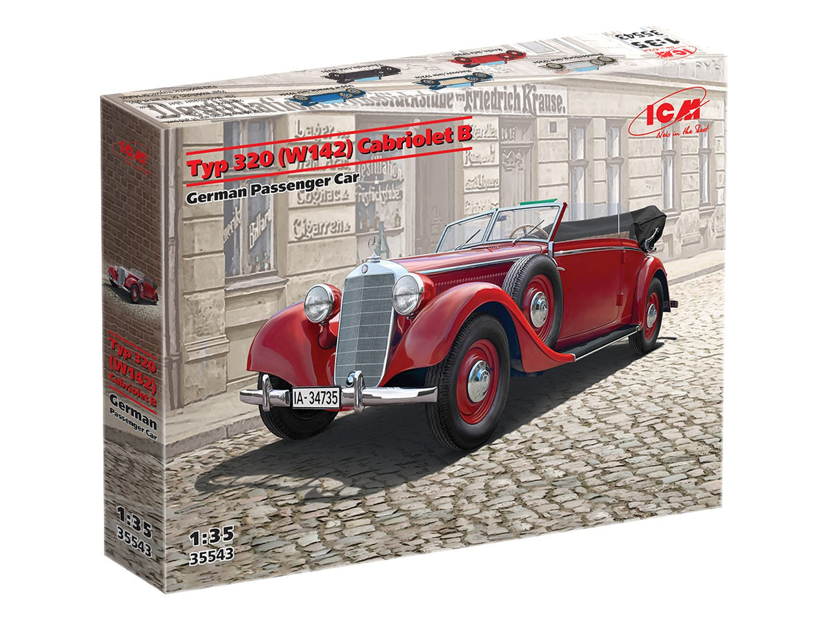 ICM 35543 1:35 Typ 320 (W142) Cabriolet B German Passenger Car Plastic Model Kit