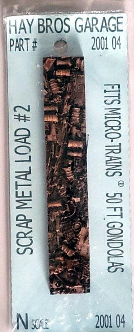 Haybros 2001 04 N Scrap Metal Load Fits Micro-Trains 50 Ft Fixed End Gondola