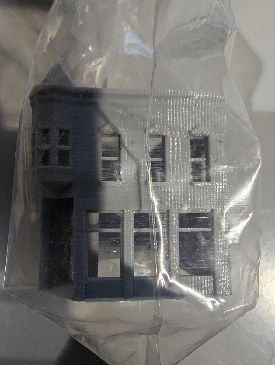CrutchForm Z201R Z Scale 3D Printed Undecorated Plastic 2-Story Building
