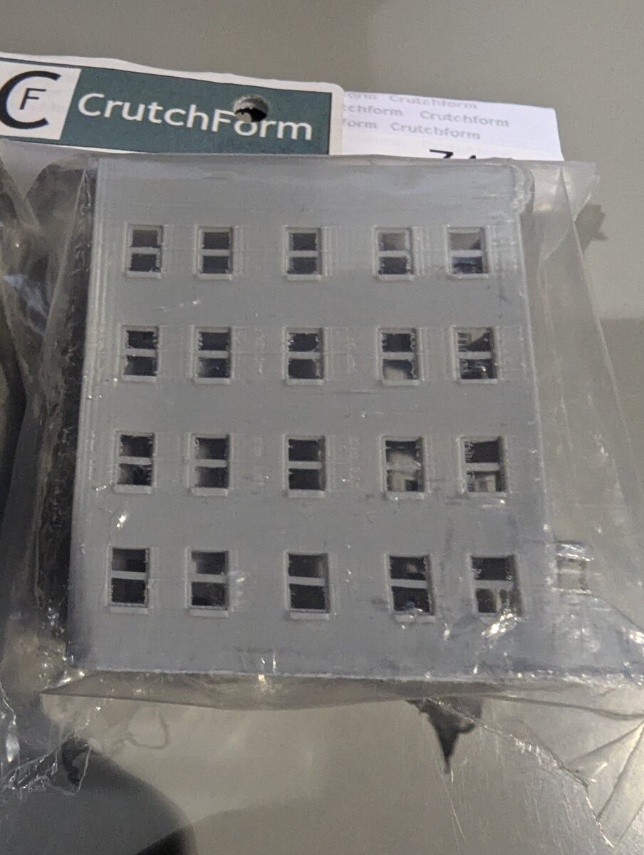 CrutchForm Z401L Z Scale 3D Printed Undecorated Plastic 4-Story Apartment