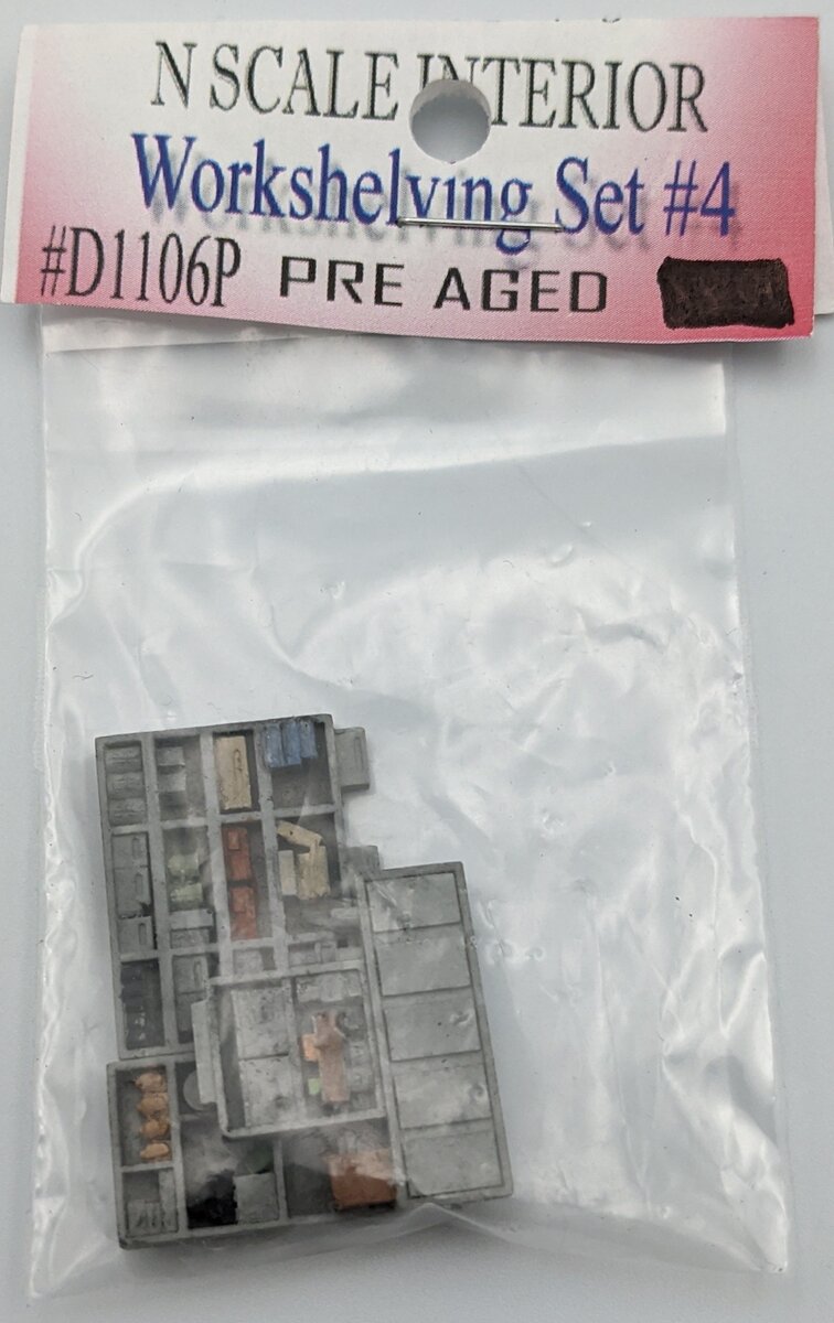 Model Tech Studios D1106 N Scale Workshelving Set # 4 Unpainted (Pack of 2)