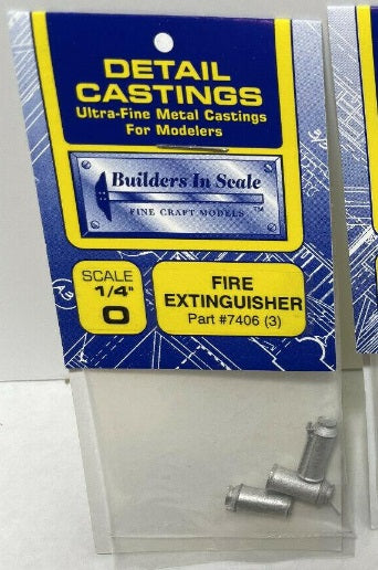 Builders-in-Scale 7406 O Scale 1/4" Fire Extinguisher Metal (Pack of 3)