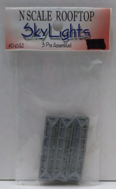 Model Tech Studios D-1044 N Scale Roof Top Sky Lights Pre Assembled (Pack of 3)