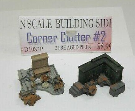 Model Tech Studios D1083P N Building Side Corner Clutter #2 Pre Aged Piles
