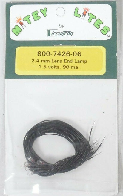 Circuitron 800-7426-06 Mitey Lites2.4mm Lens End Lamp 1.5 Volts 90 ma(Pack of 6)