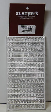 Slater's 1108 White Plastic Letters & Numerals 8 mm High