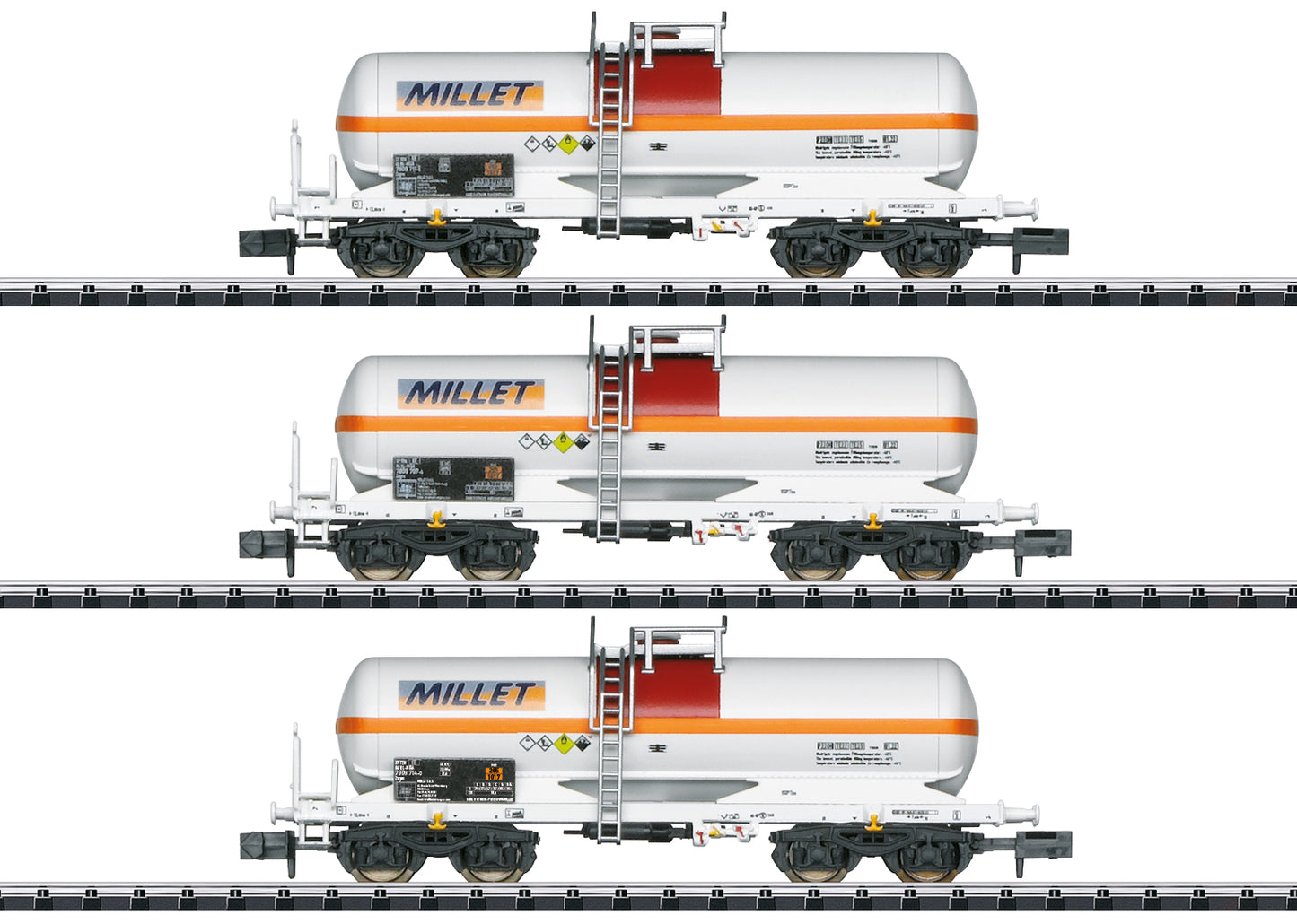 Minitrix 18266 N Millet 4-Axle Chemical Tank Car (Set of 3)