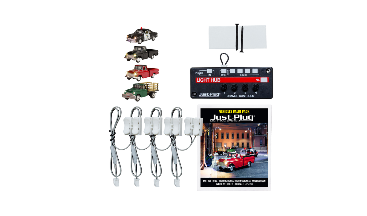Woodland Scenics JP5918 N Work Vehicles Value Pack (Set of 4)