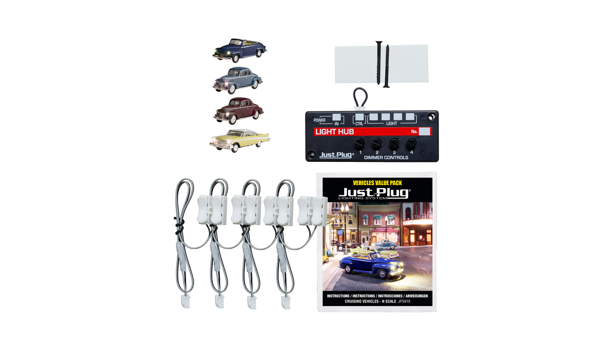 Woodland Scenics JP5919 N Cruising Vehicles Value Pack (Set of 4)
