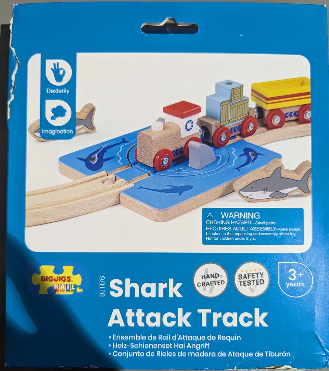 Big Jig Rails BJT176 Wooden Shark Attack Track Set
