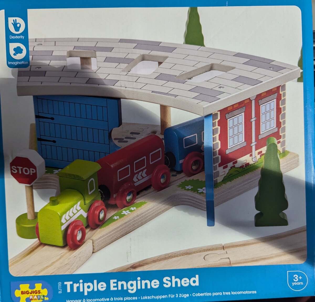 Big Jig Rails BJT119 Wooden Triple Engine Shed Set